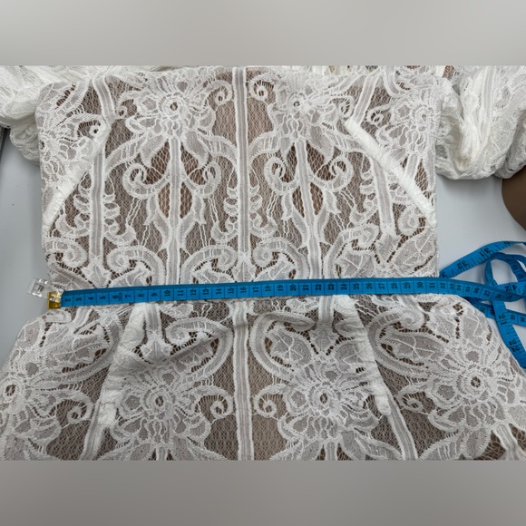 🆕 BRONX & BANCO 🧿 NWOT Casey White Lace Long Sleeve Mini Dress, Sz S / US 4 - Picture 16 of 16